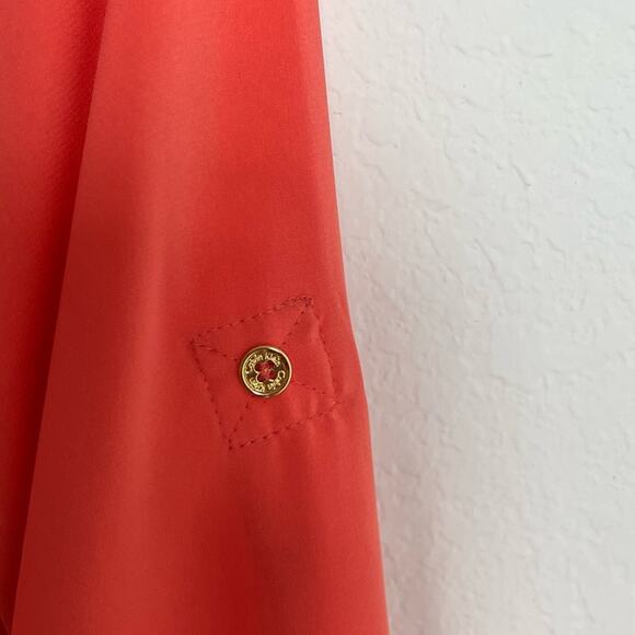 Calvin Klein Orange Women Long Sleeve Size Medium Top with Stains - Picture 7 of 9